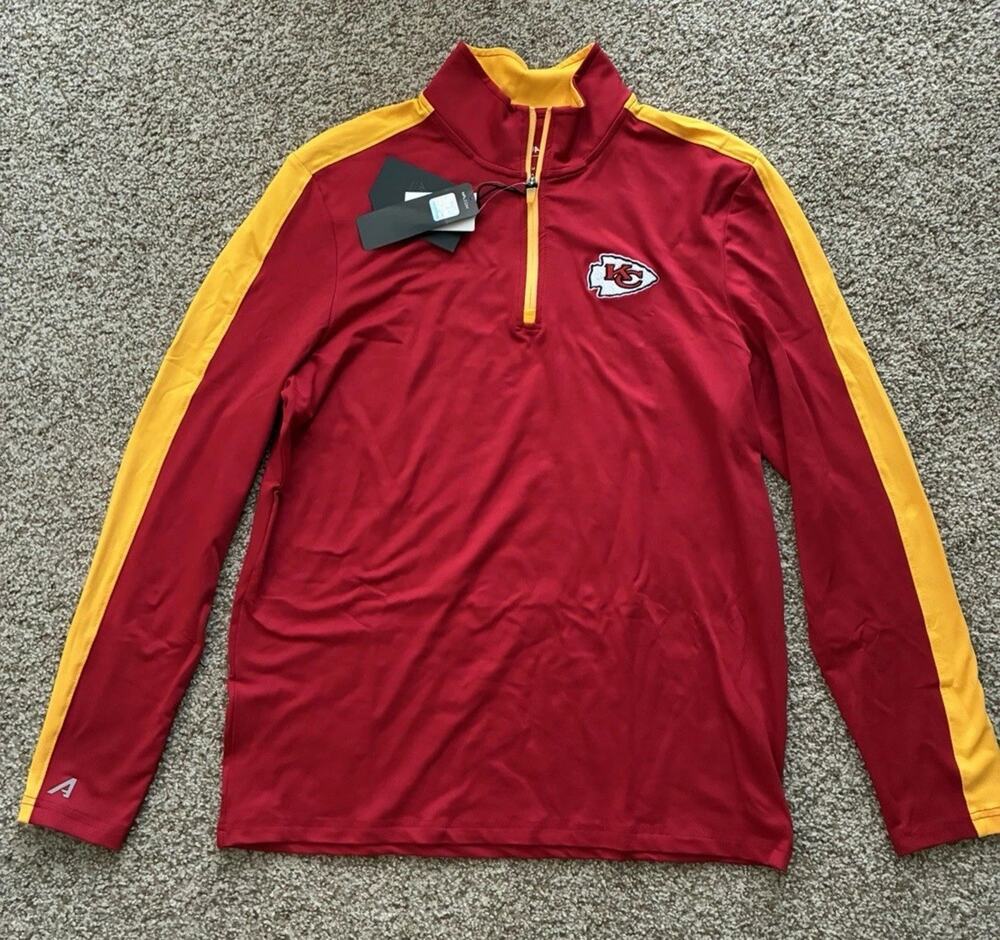NWT Men's Kansas City Chiefs Antigua 1/4 Zip Pullover Size Medium NWT